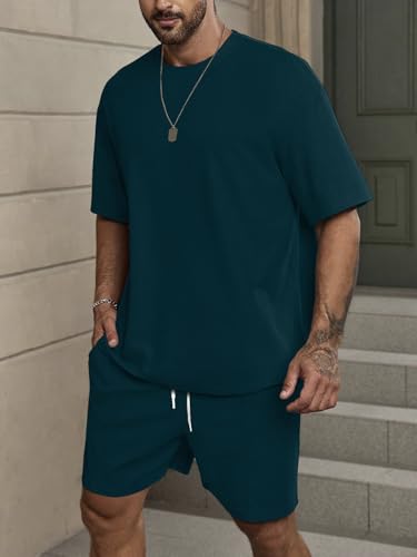 Image of Vogaan Men's T-Shirt and Shorts Set | Top & Shorts Night Suits Set | Night Wear for Men | Holiday Outfits for Men's