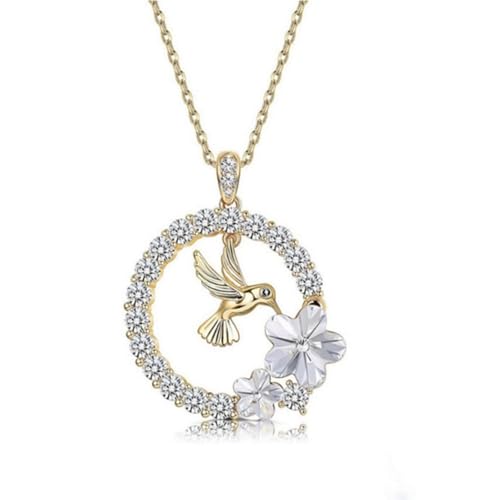 Teogneot Collier Pendentif Colibri pour Femmes Collier Maman Pendentif en Cristal Colliers en Collier