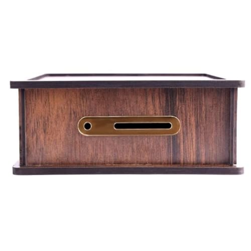 Image of Money Saving Box for Kids and Adults | Wooden Money Bank with Lock | Big Size Piggy Bank 2 Lakh Target | 1 Lakh Saving Box with Numbers | Undiyal Hundi Pig (Brown)