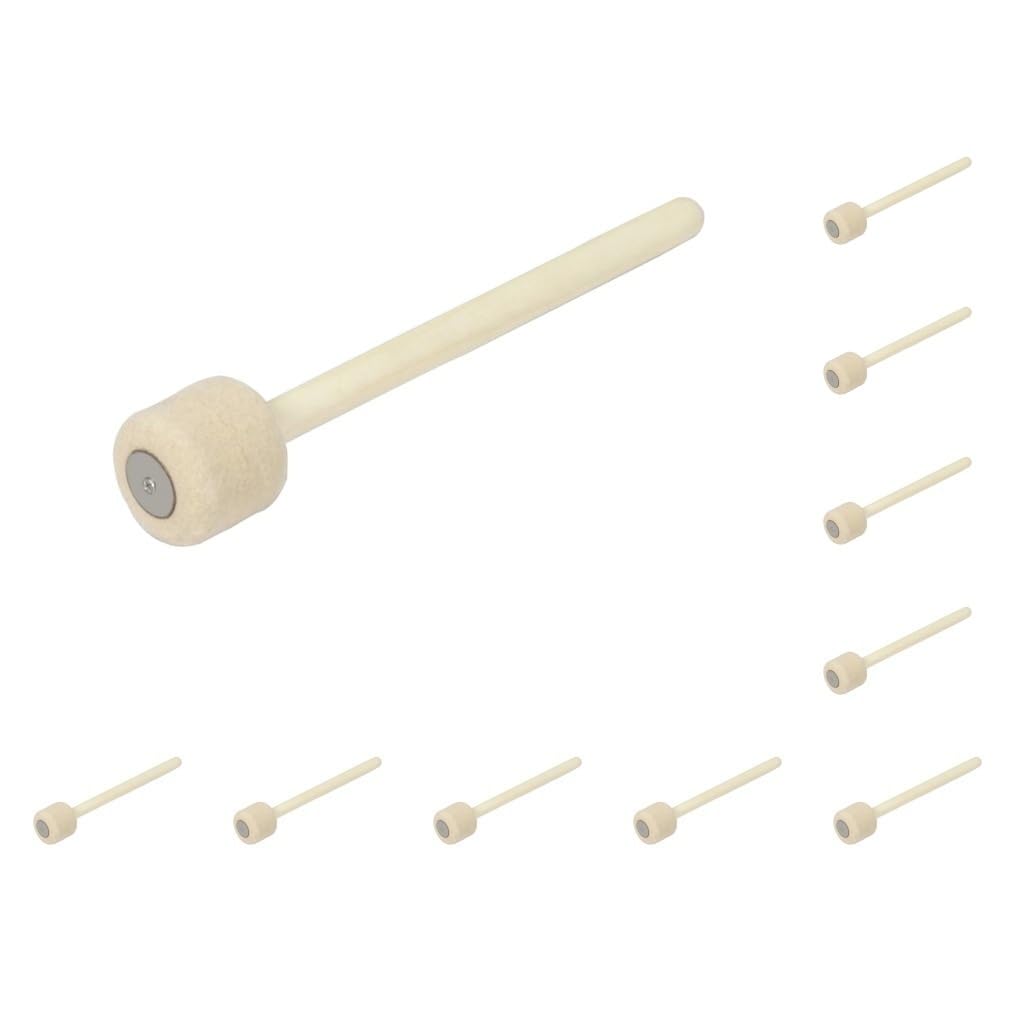 10er-Set Holz-Bassdrumsticks für Schlagzeug-Instrumente