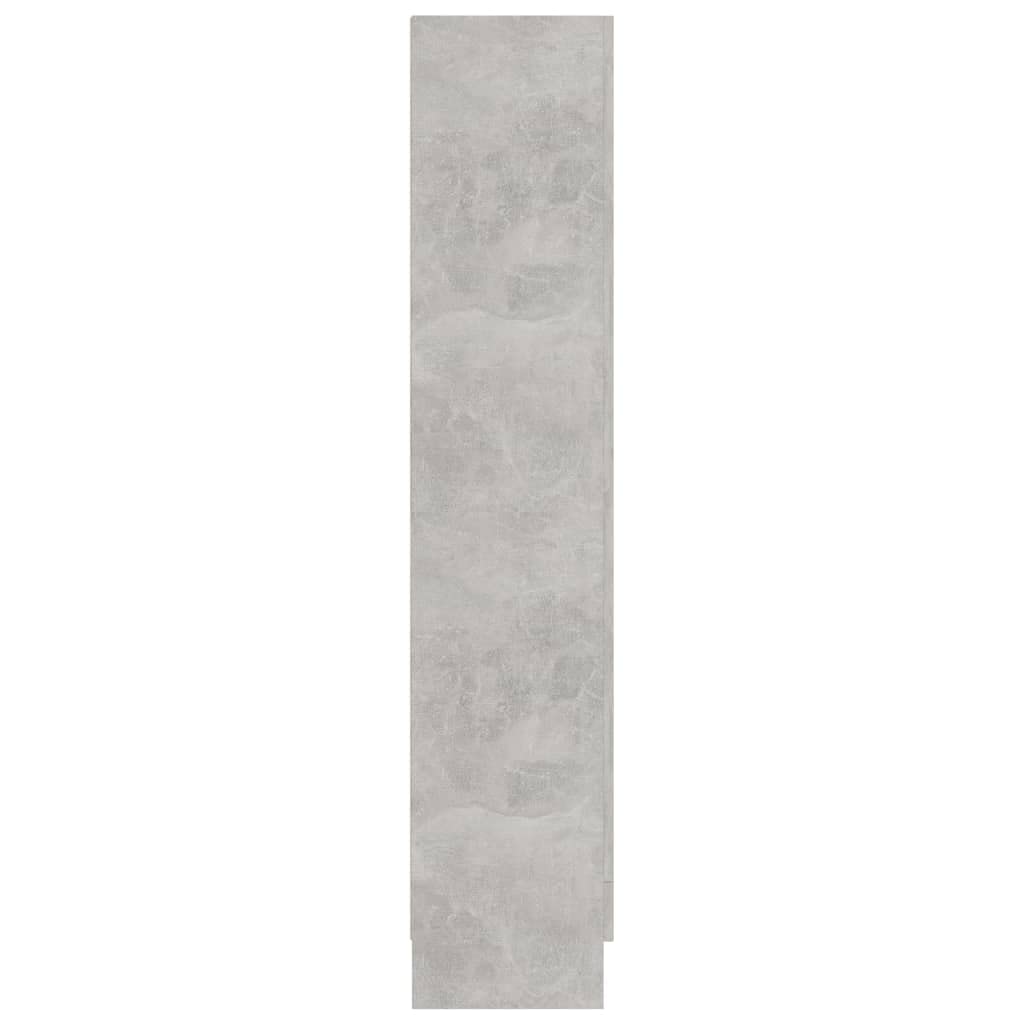 INLIFE Armario de vitrina gris hormigón 82,5 x 30,5 x 150 cm, material de madera, gris, 39,5 kg, 802763