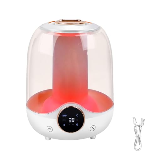 Humidifier Quiet Ultrasonic Humidifiers for Bedroom & Large room - 3 Mist Levels -360 Rotation Nozzle, Auto-Shut Off, Humidifiers for Babies Nursery & Whole House