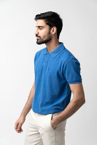 Image of Men's & Boys' Pure Cotton Polo T-Shirt - Half Sleeves, Regular Fit, Solid Plain Classic Polo Collar | Casual & Sportswear