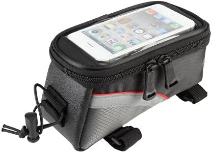 NKSA Bicycle Handlebar Frame Front Pannier Saddle Bag with Water Proof Mobile Pouch up to 7.2 inch Screen Complete Visible, Black | Polyester (B09824LWTN) Amazon Price History, Amazon Price Tracker