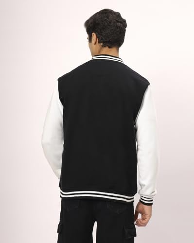 Image of BE SAVAGE Men's Cotton Blend Standard Length Varsity Jacket