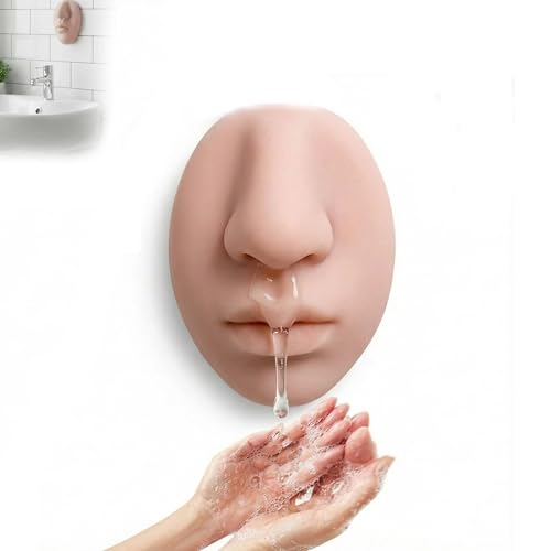 Dispenser Sapone Naso Che Cola,Nose Soap Dispenser,Funny Silicone Nose Soap Shower Dispenser,Refillable Novelty Liquid Dispenser, for Bathroom & Kitchen (1PCS)