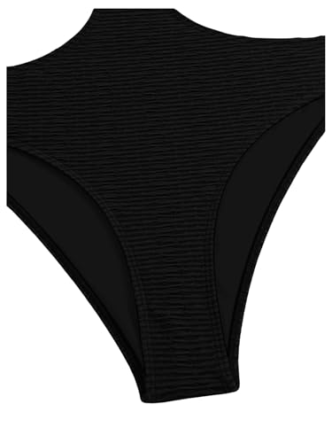 OYOANGLE Women's Chain Linked Cut Out Halter One Piece Swimsuit Tummy Control Bathing Suit4