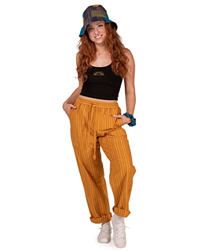 Soul Flower Striped Hippie Pants - Casual Unisex Cotton Lounge Bottoms with Pockets for Men and Women3