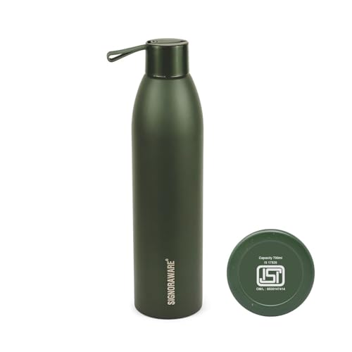 Image of SignoraWare Laguna Vacuum ISI Certified Stainless Steel Bottle | Airtight & Leakproof | Retain Freshness For Hours | Ergonomic Design | Ideal for School, Office, Gym Or Outdoors (700ml | Green)