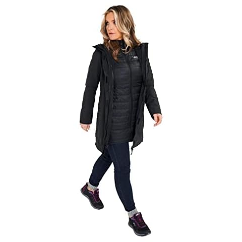 NORTH RIDGE Women's Adapt 3-in-1 Waterproof and Breathable Jacket, Ladies Winter Coat, Outdoors, Travelling, Walking, Trekking, Hiking and Camping Clothing, Black, 12 Cover