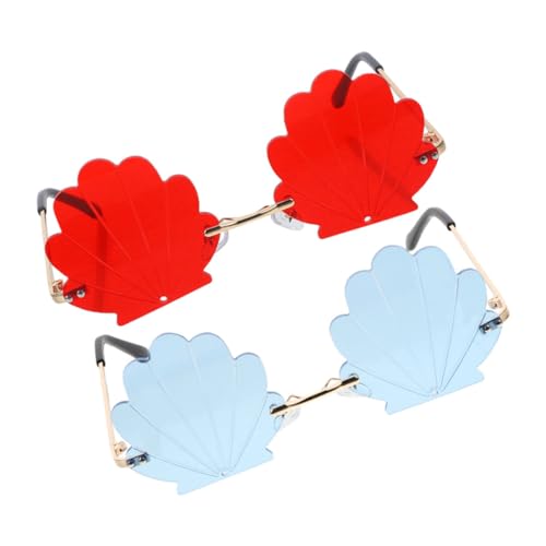 Ipetboom Fashionable Rimless Shell Sunglasses Uv Blocking Perfect for Parties Vacation Shell Glasses