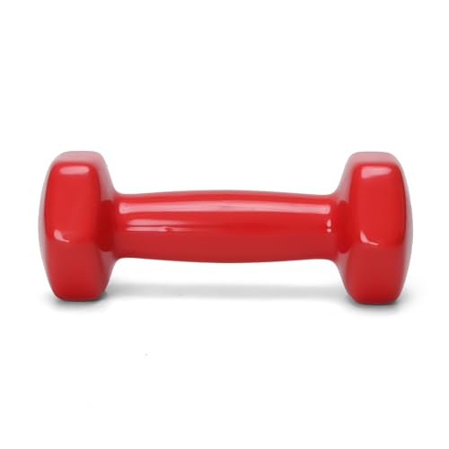 Image of Amazon Basics Vinyl 4 Pound Dumbbells - Set of 2, Dark Pink