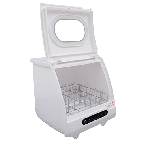 Portable Countertop Dishwasher, Dishwasher Cleaner with 5-Liter Large Capacity, 3 Washing Programs, Air and Temperature Dry, for Apartment & Dormitory, White