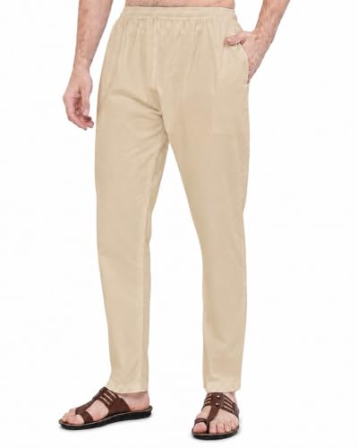 Image of Men's Premium Cotton Pyjama Bottoms - Regular Fit, Elastic Waistband, Soft & Breathable Fabric for Ultimate Comfort