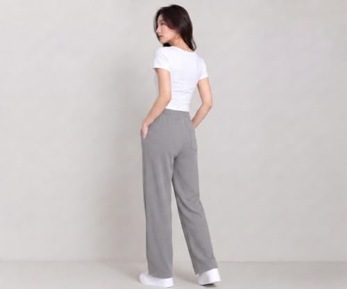 Image of Samfor Woman's Loose Fit Track Pants - Polycotton Joggers with Elastic Waistband & Side Pockets, Lower Comfortable for Gym, Running & Casual Wear
