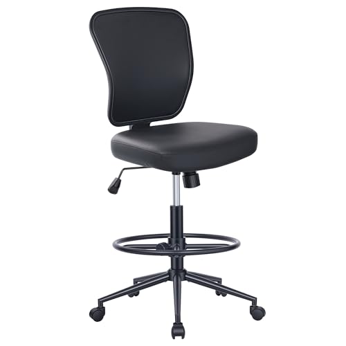 HYLONE Armless Tall Leather Drafting Chair