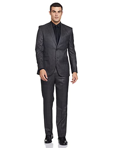 Image of Park Avenue Wool Men's Full Sleeve LUXUS FIT Medium Grey Formal Suit