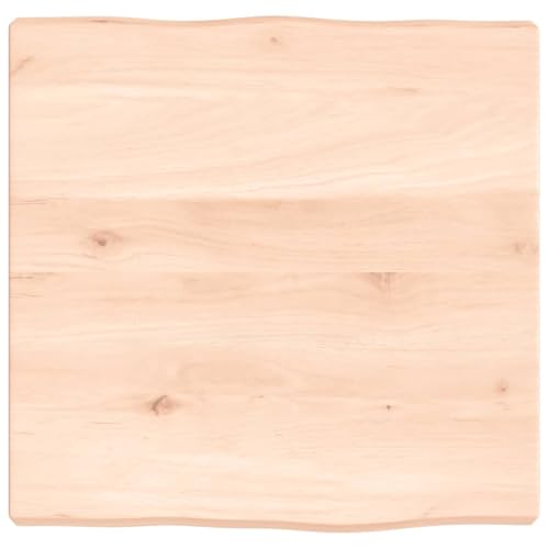 vidaXL Tischplatte, Holzplatte für Tisch Esstisch Couchtisch, Massivholzplatte Handgefertigt mit Baumkante, Ersatztischplatte, 40x40x(2-4) cm Massivholz Unbehandelt