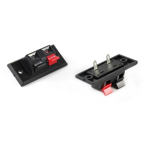 Conector de terminal a presión con resorte de 2 posiciones para audio de altavoz, 5 piezas 4