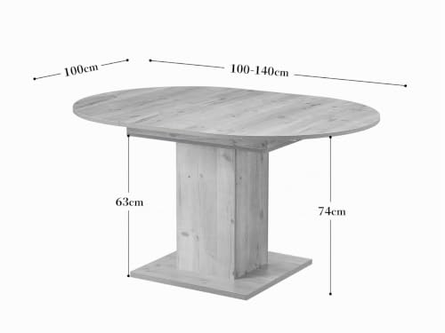 Table à manger extensible en bois marbré noir pour votre cuisine - 3