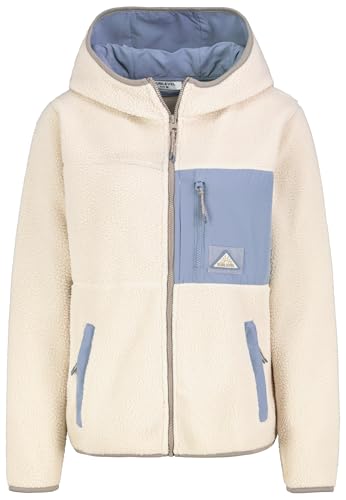 Sublevel Damen Teddy Fleece Jacke, Kuschelig Warm, Sherpa, Herbst Winter Outdoor, mit Reißverschluss und Kapuze, Standardlänge (DE/NL/SE/PL, Alphanumerisch, M, Regular, Regular, light beige)