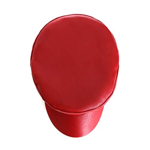 Andongnywell Women Leather Newsboy Hats Cabbie Painter Hat Gatsby Ivy Visor Beret Cap Yacht Captain Sailor Caps Red #TOP1