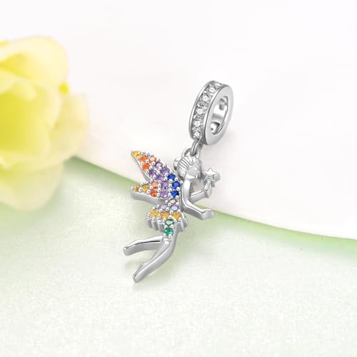 Fairy Charm for Bracelet 925 Sterling Silver Fairy Gifts Princess Jewelry for Women Mom2