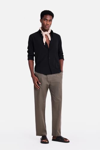 Image of SNITCH Men Casual Shirt | Slim Fit Long Sleeve Spread Collar Vertical Crinkle Textured Pattern | Breathable Polyester Blend & Stretchable Fabric for Casual Outing & Everyday Use