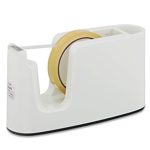 Coupe-ruban adhésif blanc Plus TC-401 porte-stylo dévidoir de bureau 31-272