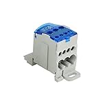1Pack 6 Positions Screw Terminal Strip Blocks with Cover Junction Box Branch Box Din Rail Terminal Block Wire Box, Cabinet Wire Splitter Connector 7 P Pre-Insulated Terminals Barrier Strip +400V (80A)
