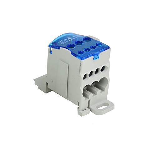 1Pack 6 Positions Screw Terminal Strip Blocks with Cover Junction Box Branch Box Din Rail Terminal Block Wire Box, Cabinet Wire Splitter Connector 7 P Pre-Insulated Terminals Barrier Strip +400V (80A)