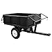 Benicabaly Versatile Tipping Trailer for Lawn Mower, for Easy Transport of Garden Supplies, Sturdy Steel Design, Black