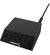 SABRENT Fast Charger, 6-Port 12A USB Charging Station, 60W Multi Port Travel USB Wall Charger for...