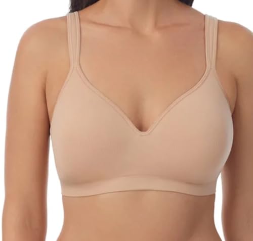 Carole Hochman Seamless Comfort Bra Wire Free Molded Cups Comfort Straps (2 Pack), Black/Taupe, Medium3