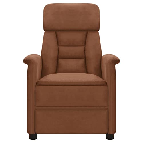 KOIECETA Massagesessel mit Heizfunktion TV Sessel Fernsehsessel Relaxsessel Ruhesessel Polstersessel Liegesessel Lounge Wildleder-Optik (Braun) – Bild 4