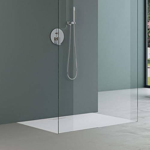 Mai & Mai Duschtasse Duschwanne aus Mineralguss BxTxH: 100x140x3 cm Mineralgusswanne in Weiß DIN-Anschlüsse inkl. Ablaufgarnitur Geoma07 – Bild 7