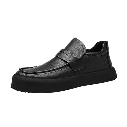 Men's Leather Casual Dress Shoes, Slip-On Design Breathable and Comfortable Perfect for Business and Leisure
