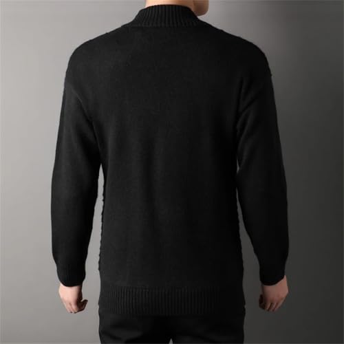 Men Suit Sweater Outwear Knit Lapel Double Breasted Thick for Winter Retro Cardigan3