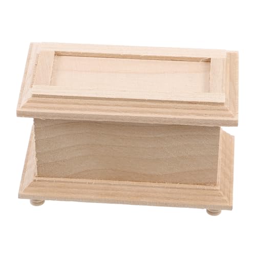 SUPVOX Miniature Dollhouse Furniture Scale Wooden Attic Chest...