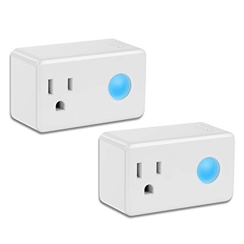 Wi-Fi Smart Timer Plug 2 Packs Mini, BroadLink Wireless Socket Outlet with Night Light, No Hub Required, Compatible with Alexa, Control your Devices from Anywhere, White