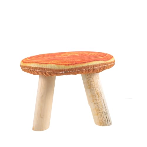 Unomor Cute Boys and Girls Round Stool Outdoor Furniture for Toddlers Decorative Wooden Stool Safe Structure for Boys and Girls