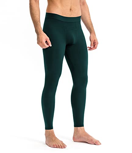 Wragcfm Men's Compression Pants Cool Dry Athletic Workout Leggings Running Active Sports Tights Base Layer(Dark Green, L) #TOP6