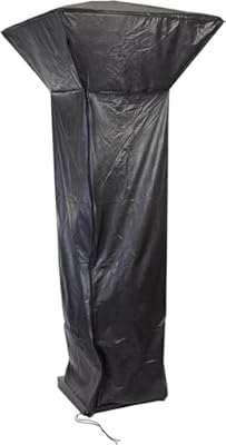 Gas Patio Heaters with Square Reflectors Full Length Outdoor Vinyl Cover Heavy Duty 10 Gauge Felt Lined With Zipper - Black