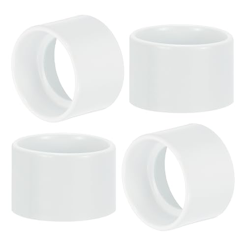 PATIKIL Light Socket Shade Ring, 4pcs E26 E27 Medium Base Metal Sockets Lock Ceramic/Porcelain Sockets with Thread Diameter 1-1/2 Inches for Hanging Lamp Holder, White 35mm / 1.38