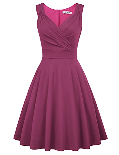 Grace Karin Retro Flared A-Line Bridesmaids Dress Wear To Work Magenta Xl #TOP3