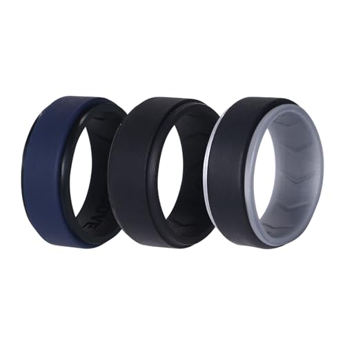 OIDEA Anillo Deportivo Silicona Hombre: Anillo de Compromiso Suave Transpirable de 8mm de Ancho Cuatro Colores Talla 20   Para Fiestas Uso Diario Regalo