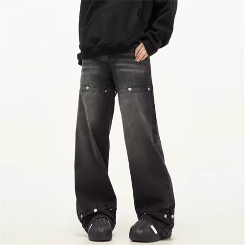 Y2k Baggy Jeans Men Loose Fit Hip Hop Streetwear Pants Vintage Skater Wide Leg Denim Trousers Grunge Style3