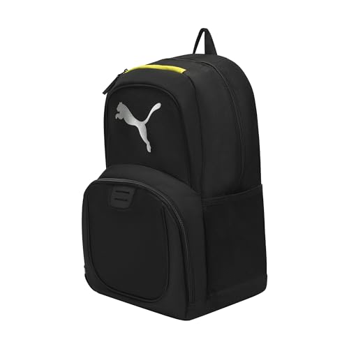 Image of PUMA Contender Backpack with Laptop Sleeve, Item Organizer & Media Pocket, Black /Lux Lime, One Size