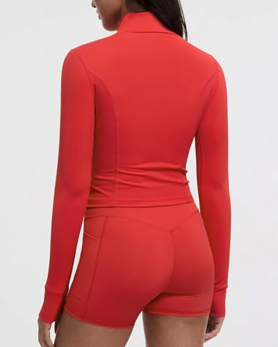 Image of SUUKSESS Women Golden Full Zip Up Workout Cropped Jackets Lightweight Athletic Yoga Tops