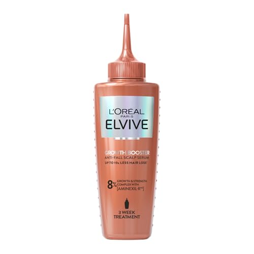 LOreal Paris Elvive Growth Booster Scalp Serum Anti Hair Loss Scalp Treatment with Aminexil Nianimacide and Ginger Extract Reduces Hair Loss 102ml